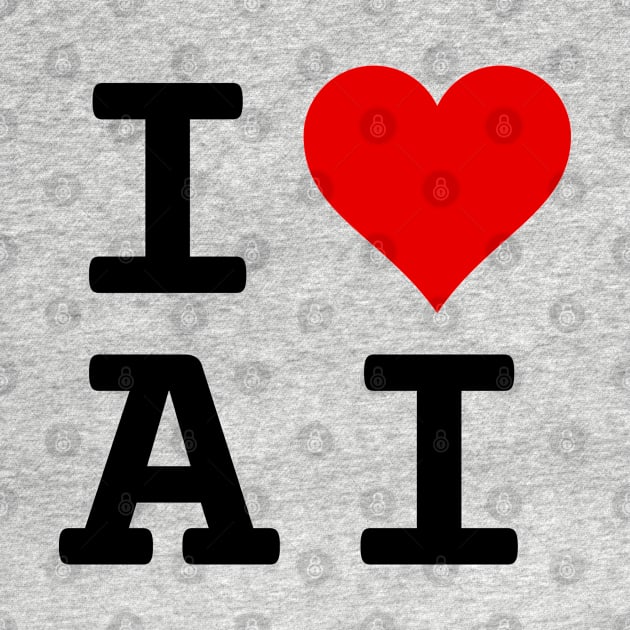 I Love AI | Stylized Abbreviation Heart Logo Black by aRtVerse